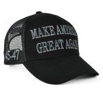 ZKSHDIW MAGA Hat Trump Hat 2024 Black MAGA Hat Make America Great Again Mesh 45-47 Embroidered Adjustable Baseball Cap