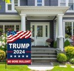 ERT Donald Trump 2024 Garden Flag Double Sided 12x18 Inch Outdoor No More Bullshit Take America Great Flag President Flags MAGA