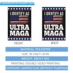 funny flag I Identify As Ultra Maga American Flag Yard Flags One SizeArt Outdoor Flag Camping Yard Flags Double Sided Outdoor Decor American Flag House Flag Banners