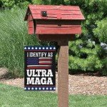 funny flag I Identify As Ultra Maga American Flag Yard Flags One SizeArt Outdoor Flag Camping Yard Flags Double Sided Outdoor Decor American Flag House Flag Banners
