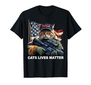 Cats Lives Matter Funny Trump 2025 Cat MAGA T-Shirt