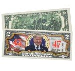 President Trump 45th & 47th President 2 Dollar Bill - Uncirculated Commemorative Coin Trump Merchandise