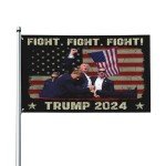 Ultaro Fight Fight Fight Trump Flag 3x5 Shot 2024 Save Trump For 2024 Gun Trump 45 47 President Flag God Bless Trump Flag I Stand With Trump Yard Flag For Outdoor Lawn FU-CK Biden Banner Sign, Black