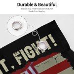 Ultaro Fight Fight Fight Trump Flag 3x5 Shot 2024 Save Trump For 2024 Gun Trump 45 47 President Flag God Bless Trump Flag I Stand With Trump Yard Flag For Outdoor Lawn FU-CK Biden Banner Sign, Black