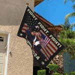 Ultaro Fight Fight Fight Trump Flag 3x5 Shot 2024 Save Trump For 2024 Gun Trump 45 47 President Flag God Bless Trump Flag I Stand With Trump Yard Flag For Outdoor Lawn FU-CK Biden Banner Sign, Black