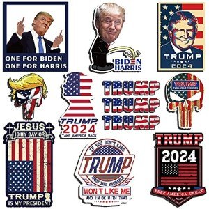 Trump 2024 Sticker (12 Pack), Trump Stickers and Decals, Trump 2024 Bumper Sticker for Car, Truck, House, Windows, Laptop, Trump American Flag Vinyl Stickers, Great Gift for Any Patriot