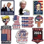 Trump 2024 Sticker (12 Pack), Trump Stickers and Decals, Trump 2024 Bumper Sticker for Car, Truck, House, Windows, Laptop, Trump American Flag Vinyl Stickers, Great Gift for Any Patriot