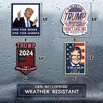 Trump 2024 Sticker (12 Pack), Trump Stickers and Decals, Trump 2024 Bumper Sticker for Car, Truck, House, Windows, Laptop, Trump American Flag Vinyl Stickers, Great Gift for Any Patriot