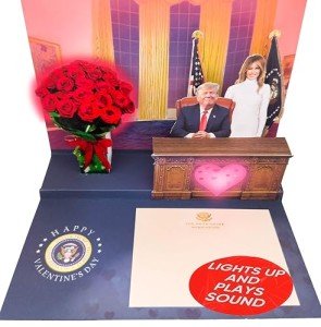 OUR FRIENDLY FOREST Donald Pop Up Valentine Card with Light & Sound - Presidential Theme Valentine Message with Authentic Voice Recording, Perfect for Couples