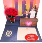 OUR FRIENDLY FOREST Donald Pop Up Valentine Card with Light & Sound - Presidential Theme Valentine Message with Authentic Voice Recording, Perfect for Couples