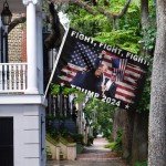 Trump 2024 Flags 3x5 Ft Fight Trump Survived Shot Flag Trump Fist Flag Fight Fight Fight Trump Flag With 2 Brass Grommets for Indoor Outdoor Decorations