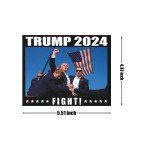 5.51" 2PCS Trump Car Stickers Fight 2024, Assassination You Missed，Stronger Trump car Window Stickers, Suitcase Stickers, Laptop Stickers