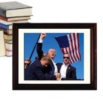 Generic Trump Photo Frame 10""x8"" | Trump Assassination Attempt Never Surrender Mugshot Photograph | The President's Man Donald J. Trump Merchandise | Trump Keep Fighting Fist Pump Framed Photo