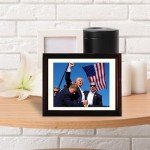 Generic Trump Photo Frame 10""x8"" | Trump Assassination Attempt Never Surrender Mugshot Photograph | The President's Man Donald J. Trump Merchandise | Trump Keep Fighting Fist Pump Framed Photo