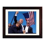 Generic Trump Photo Frame 10""x8"" | Trump Assassination Attempt Never Surrender Mugshot Photograph | The President's Man Donald J. Trump Merchandise | Trump Keep Fighting Fist Pump Framed Photo