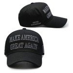 Donald Trump 2024 45-47 Never Surrender MAGA Hat, Dark Gray Make America Great Again Slogan with USA Flag Adjustable Baseball Cap (US, Alpha, One Size, Black & Sliver MAGA Hat)