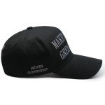 Donald Trump 2024 45-47 Never Surrender MAGA Hat, Dark Gray Make America Great Again Slogan with USA Flag Adjustable Baseball Cap (US, Alpha, One Size, Black & Sliver MAGA Hat)