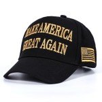 Trump 2024 45-47 MAGA Trucker Hat Make America Great Again Slogan with USA Flag Adjustable Baseball Cap Mesh Snap (US, Alpha, One Size, Dark Golden MAGA Hat)