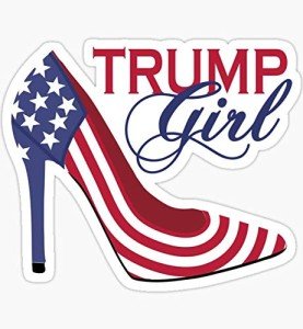 Trump Girl Stilettos High Heel Supporter GOP Patriot - Sticker Graphic - Auto, Wall, Laptop, Cell, Truck Sticker for Windows, Cars, Trucks
