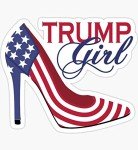 Trump Girl Stilettos High Heel Supporter GOP Patriot - Sticker Graphic - Auto, Wall, Laptop, Cell, Truck Sticker for Windows, Cars, Trucks