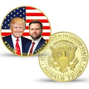 Trump Vance 2024 Challenge Coin, 47th Presidential Commemorative Gold Plated Challenge Coin, Show Your Pride and Support for The Donald Trump's Presidency