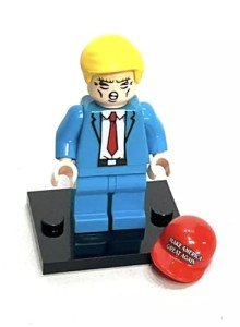 Custom Design Donald Trump Minifigure - 45th American President MAGA Hat and Stand Fight, Adult Collectors Edition, MiniBricks Compatible, Limited Election Toy Edition, Toys, Bricks, Funny