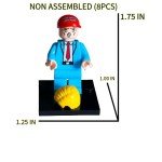 Custom Design Donald Trump Minifigure - 45th American President MAGA Hat and Stand Fight, Adult Collectors Edition, MiniBricks Compatible, Limited Election Toy Edition, Toys, Bricks, Funny