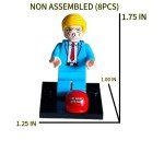 Custom Design Donald Trump Minifigure - 45th American President MAGA Hat and Stand Fight, Adult Collectors Edition, MiniBricks Compatible, Limited Election Toy Edition, Toys, Bricks, Funny