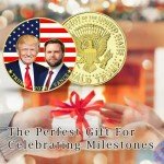 Trump Vance 2024 Challenge Coin, 47th Presidential Commemorative Gold Plated Challenge Coin, Show Your Pride and Support for The Donald Trump's Presidency