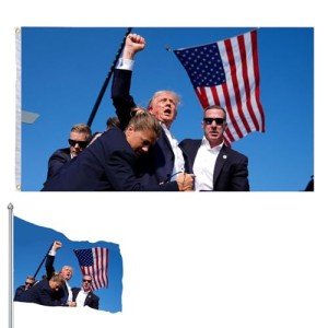 Trump Fight Flag 2024 President Donald Trump Picture for Car Garden Décor for Party Yard Decorations for Bedroom Living Room Wall Art 3x5 Fight Fight Fight Banners for Trump 2024 President Trump Gifts