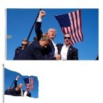 Trump Fight Flag 2024 President Donald Trump Picture for Car Garden Décor for Party Yard Decorations for Bedroom Living Room Wall Art 3x5 Fight Fight Fight Banners for Trump 2024 President Trump Gifts