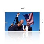 Trump Fight Flag 2024 President Donald Trump Picture for Car Garden Décor for Party Yard Decorations for Bedroom Living Room Wall Art 3x5 Fight Fight Fight Banners for Trump 2024 President Trump Gifts