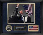 New England Picture Assassination Attempt of President Donald J. Trump July 13, 2024, Butler Pennsylvania - Fist Pump Photo in Black Frame