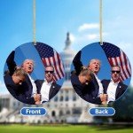 3 PCS Trump Shooting Hanging Decor, Trump Ornament, Trump Assassination Attempt Hanging Acrylic Ornamentation, Suitable Rally Gifts for Donald Trump Supporters
