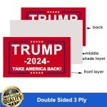 Trump Flag 2024 3x5 Outdoor Double Sided- Red Trump President 2024 MAGA Flags Heavy Duty 3 Ply Polyester for Election Outside Outdoor