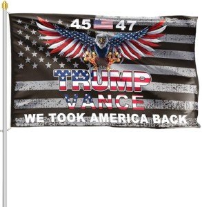 Trump Vance Flag 3x5 Outdoor 45th 47th President Flag 150D Premium Polyester We Took america Back Flag with Brass Grommets for Outdoor Indoor Room Wall