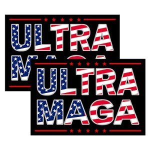 2 Pack Ultra MAGA Bumper Stickers,FJB Trump 2024 Decal Bumper Suitcase Trucks Window Laptop Waterproof Decal Sticker 6x4 Inch