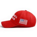 Sunm Boutique Make America Great Again Hat Set, MAGA Hat & Trump Pin, Trump Hat, Adjustable Fit Baseball Cap with USA Flag (Presenting Handheld Trump 2024 Flag)