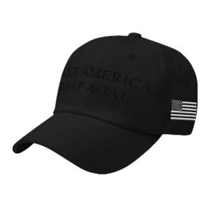Blackout MAGA Make America Great Again Hat - Embroidered Adjustable Baseball Cap - Subtle Black Embroidery Dark MAGA Hat