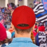 Sunm Boutique Make America Great Again Hat Set, MAGA Hat & Trump Pin, Trump Hat, Adjustable Fit Baseball Cap with USA Flag (Presenting Handheld Trump 2024 Flag)