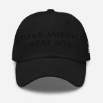 Blackout MAGA Make America Great Again Hat - Embroidered Adjustable Baseball Cap - Subtle Black Embroidery Dark MAGA Hat
