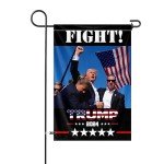 Double Sided Trump Shooting Survivor Garden Flag Fight Fight Fight Yard Flag 12x18In Trump Pennsylvania Rally Shot Assassination Never Surrender Patriotic Flag Outdoor Indoor