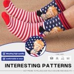 SURGETIDE Trump Pattern American Flag Socks - Stylish & Fun Socks for All - Unique Trump Merchandise for Everyday Wear
