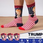 SURGETIDE Trump Pattern American Flag Socks - Stylish & Fun Socks for All - Unique Trump Merchandise for Everyday Wear