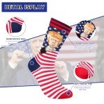 SURGETIDE Trump Pattern American Flag Socks - Stylish & Fun Socks for All - Unique Trump Merchandise for Everyday Wear