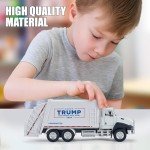 Yolscue President Donald Trump 2024 Truck Toys,Trump Garbage Truck,2024 Election Souvenirs,Garbage Truck 1:50 Scale Pull Back Metal Model Car Toys Gift for Trump Fans
