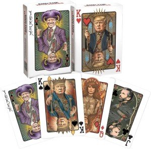 END THE WOKENESS: Trump Family Poker Playing Cards - Premium Collectible Deck Featuring Trump, Melania, Trump Jr., and Biden Joker Cardstock for Poker Nights - 52 Cards + 2 Jokers, Standard