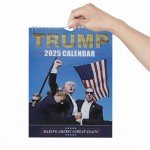 Trump 2025 Calendar, Trump Fight Assassination Fist Pump You Missed Stronger Trump Survived Shot Trump Bullet Proof Shot Shooting Strong Wall Calendar