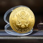Trump 2024 Limited Edition Gold Plated Coin Fight Coins Collectible Challenge Patriotic Trump Gift Save America Victory(Gold Plated)