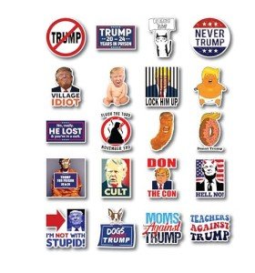 ZeeWish 20 PCS Stickers Pack Anti-Trump Vinyl The Colorful Winter Waterproof Soldier for Water Bottle Laptop Bumper Car Bike Luggage Guitar Skateboard (2 inch)